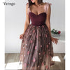 Vintage A Line Tulle Short Prom Dresses With Ribbon