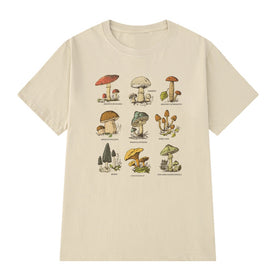 Vintage Fashion Mushroom Print Oversized T Shirt
