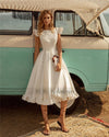 Vintage Short Wedding Dress Knee Length Lace