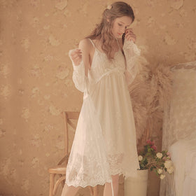 Soft & Sweet Nightgowns White Lace Vintage Nightgown