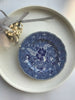 Vintage blue and white porcelain tableware steak plate photo flower