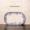 Vintage blue and white porcelain tableware steak plate photo flower