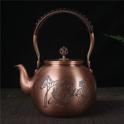 Vitality spring 1600ml antique pure copper teapot health pot boiling