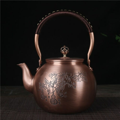 Vitality spring 1600ml antique pure copper teapot health pot boiling