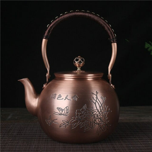 Vitality spring 1600ml antique pure copper teapot health pot boiling