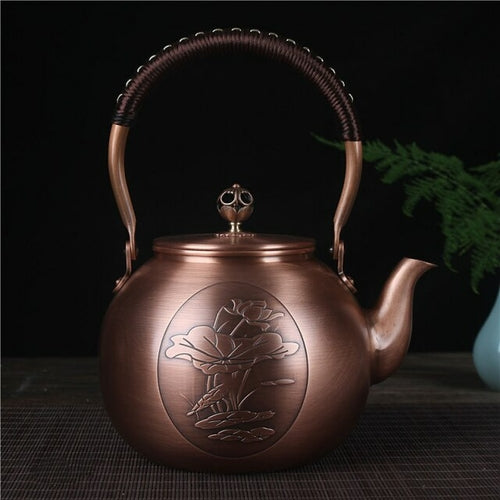 Vitality spring 1600ml antique pure copper teapot health pot boiling