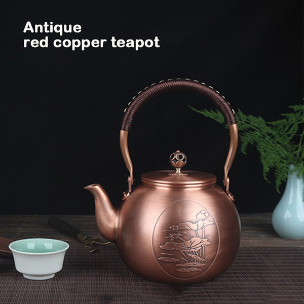 Vitality spring 1600ml antique pure copper teapot health pot boiling