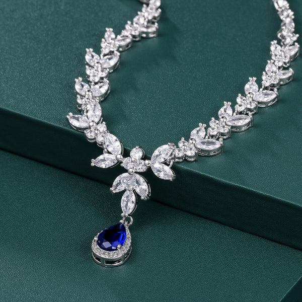 WEIMANJINGDIAN Brand Blue Teardrop and Marquise Cut Cubic Zirconia CZ