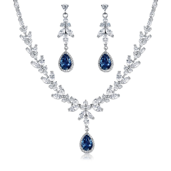 WEIMANJINGDIAN Brand Blue Teardrop and Marquise Cut Cubic Zirconia CZ