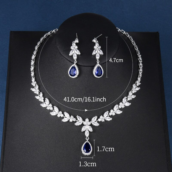 WEIMANJINGDIAN Brand Blue Teardrop and Marquise Cut Cubic Zirconia CZ