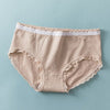 Wasteheart New Women Fashion Cotton Mid Waist Panties Lace Underwear