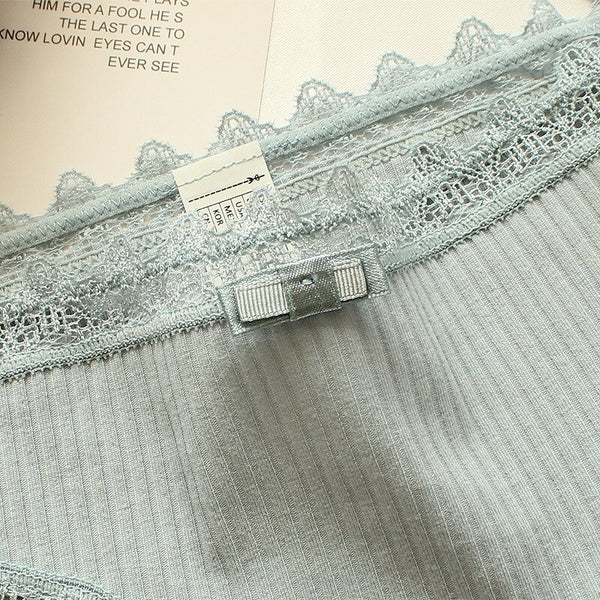 Wasteheart Lace Cotton Bow Low Waist Panties