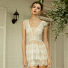 White Fairy Wedding Strap Nightdress Women Sexy Lingerie Lace