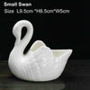 White Porcelain Swan Christmas Gift Table Decor Small Plant Pot Swan