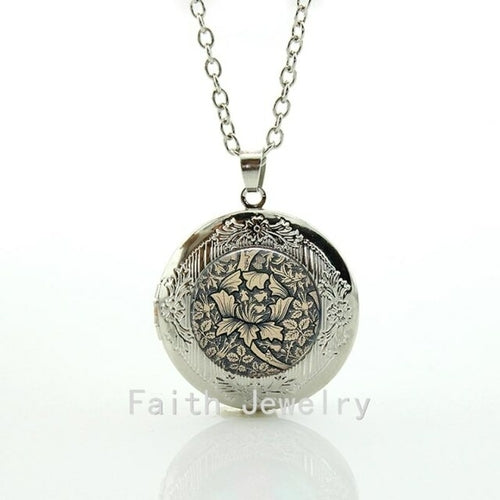 William Morris Grey and Cream Flower circa 1870  Hand Crafted Pendant