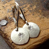 Wishing Dandelion Earrings Silver Plated Small Round Female Pendant