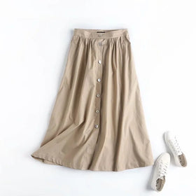Beige Skirt With Pockets