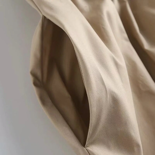 Beige Skirt With Pockets