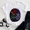 Feather Bird Short Sleeve Printing Spring Fashion Lady