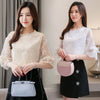 Women Blouse O Neck Summer 2021 New Lace Loose Fashion Hollow Bow Half