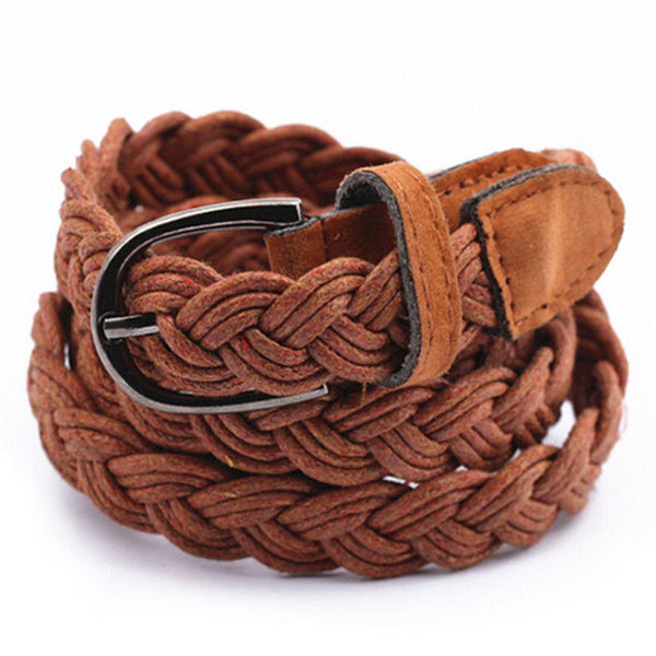 Brown White Weave Belt Hemp Rope Braid