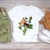 Women Flower Lady Fashion Short Sleeve Aesthetic Clothes Summer Shirt