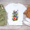 Women Flower Lady Fashion Short Sleeve Aesthetic Clothes Summer Shirt