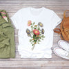 Women Flower Lady Fashion Short Sleeve Aesthetic Clothes Summer Shirt