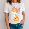 Women Graphic Mujer Camisetas Clothing Printing Fox Cartoon Animal