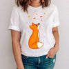 Women Graphic Mujer Camisetas Clothing Printing Fox Cartoon Animal