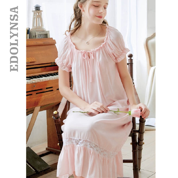 Soft Pink Rose Nightgown