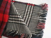 Women Red Faux Cashmere Shawl Double Faced Plaid Blanket Scarf