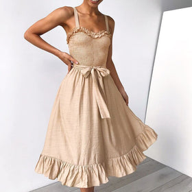 Elegant Bow Midi Dress