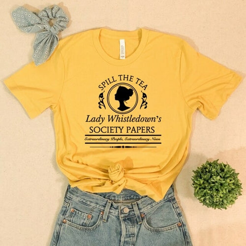 Women Spill The Tea Lady Whistledown's Shirt Bridgerton T Shirt Daphne