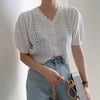 Women Sweater 2021 Summer Korean Chic Girl Gentle V Neck Single