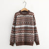 Women Sweaters Geometry Embroidery Knitted Pullover Korean 2020 Autumn