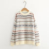 Women Sweaters Geometry Embroidery Knitted Pullover Korean 2020 Autumn