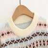 Women Sweaters Geometry Embroidery Knitted Pullover Korean 2020 Autumn