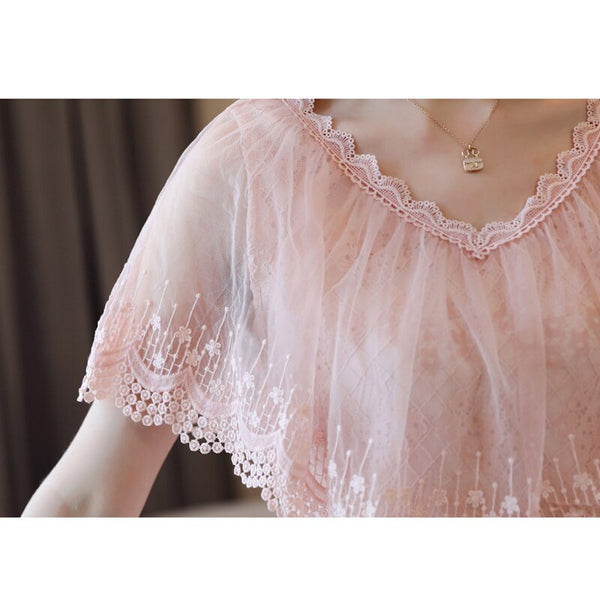 Women Tops and Blouses Summer Lace Blouse Shirt Fashion Women Blouses