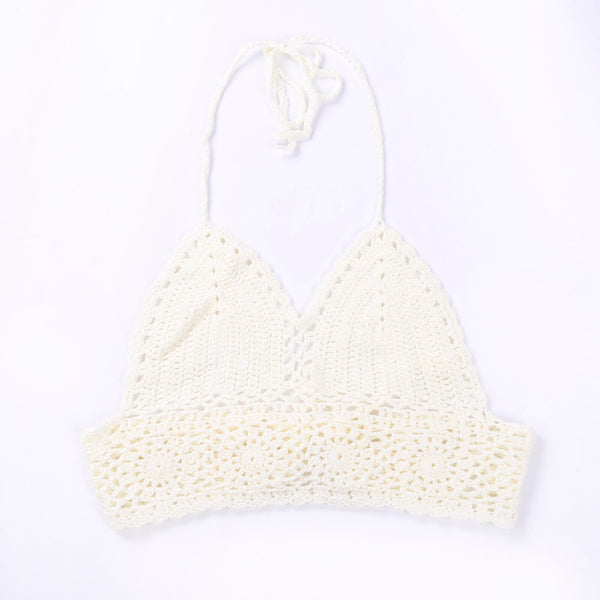 Women Tube Crop Tops Sexy Hollow Out Backless Camisole Female Summer