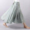 Elegant High Waist Linen Maxi Skirt