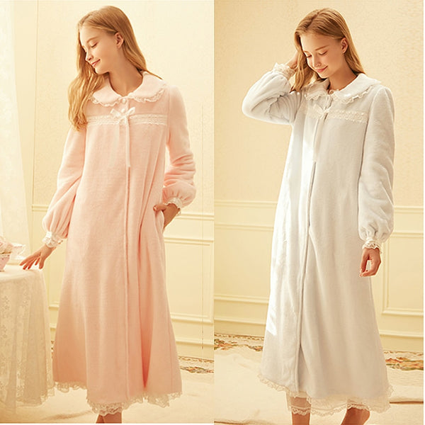 Women's Sleepwear Lolita Princess Robe Light Blue Flannel