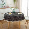 Plaid Round Tassel Tablecloth