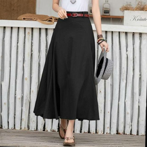 ZANZEA Patchwork Skirt Women 2021 Summer A line Midi Skirts Casual