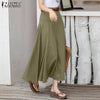 ZANZEA Patchwork Skirt Women 2021 Summer A line Midi Skirts Casual