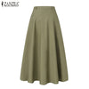 ZANZEA Patchwork Skirt Women 2021 Summer A line Midi Skirts Casual