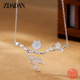 925 Sterling Silver Flower Necklace