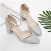Zapatos Dama Women Fashion High Quality Silver Wedding High Heel Shoes