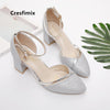 Zapatos Dama Women Fashion High Quality Silver Wedding High Heel Shoes