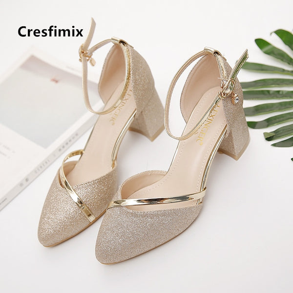 Zapatos Dama Women Fashion High Quality Silver Wedding High Heel Shoes